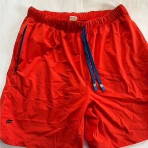 Fabletics Men’s Swim Trunks Red Orange Drawstring Shorts Size M